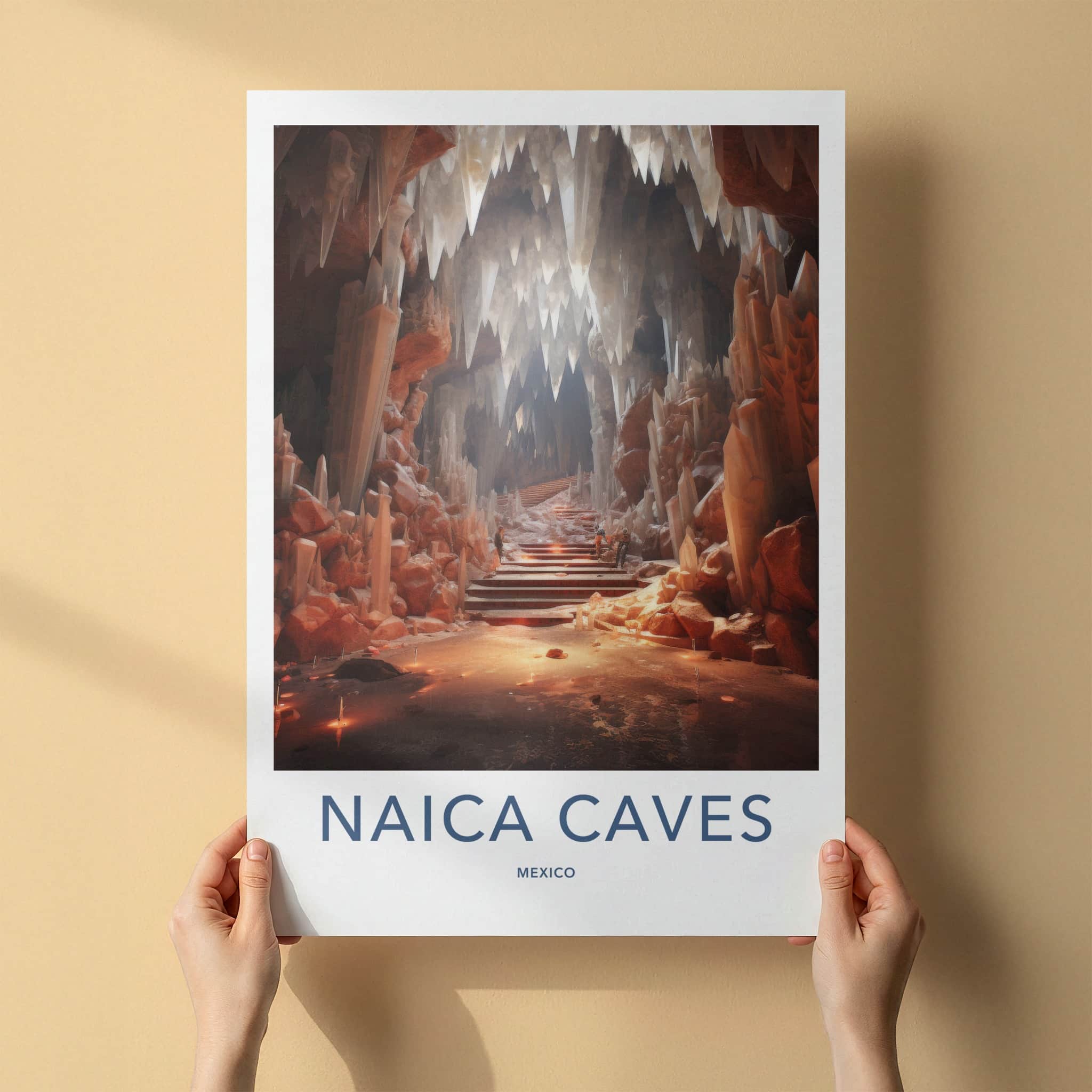 Naica Caves Poster - Mexico Travel Art - Giant Crystal Cavern Home Decor