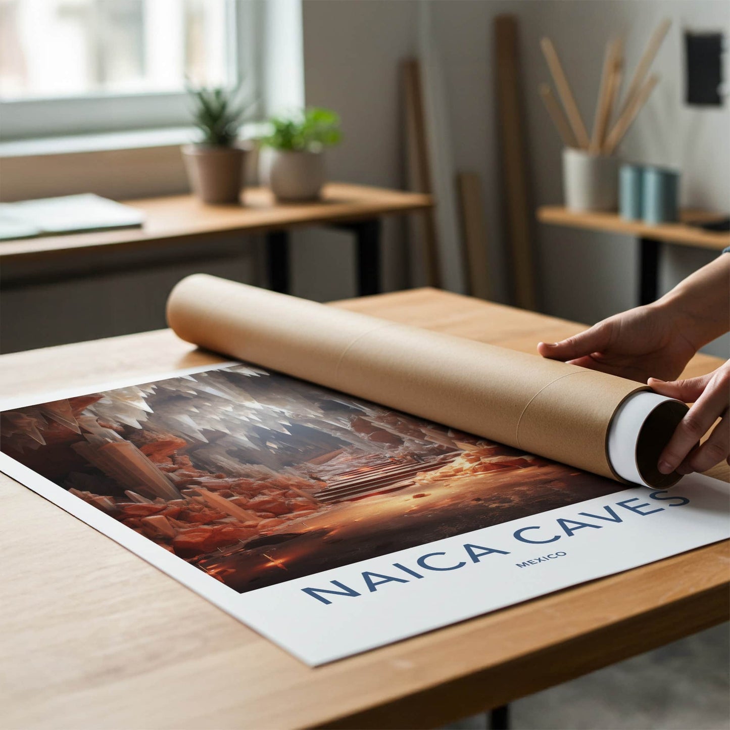 Naica Caves Poster - Mexico Travel Art - Giant Crystal Cavern Home Decor