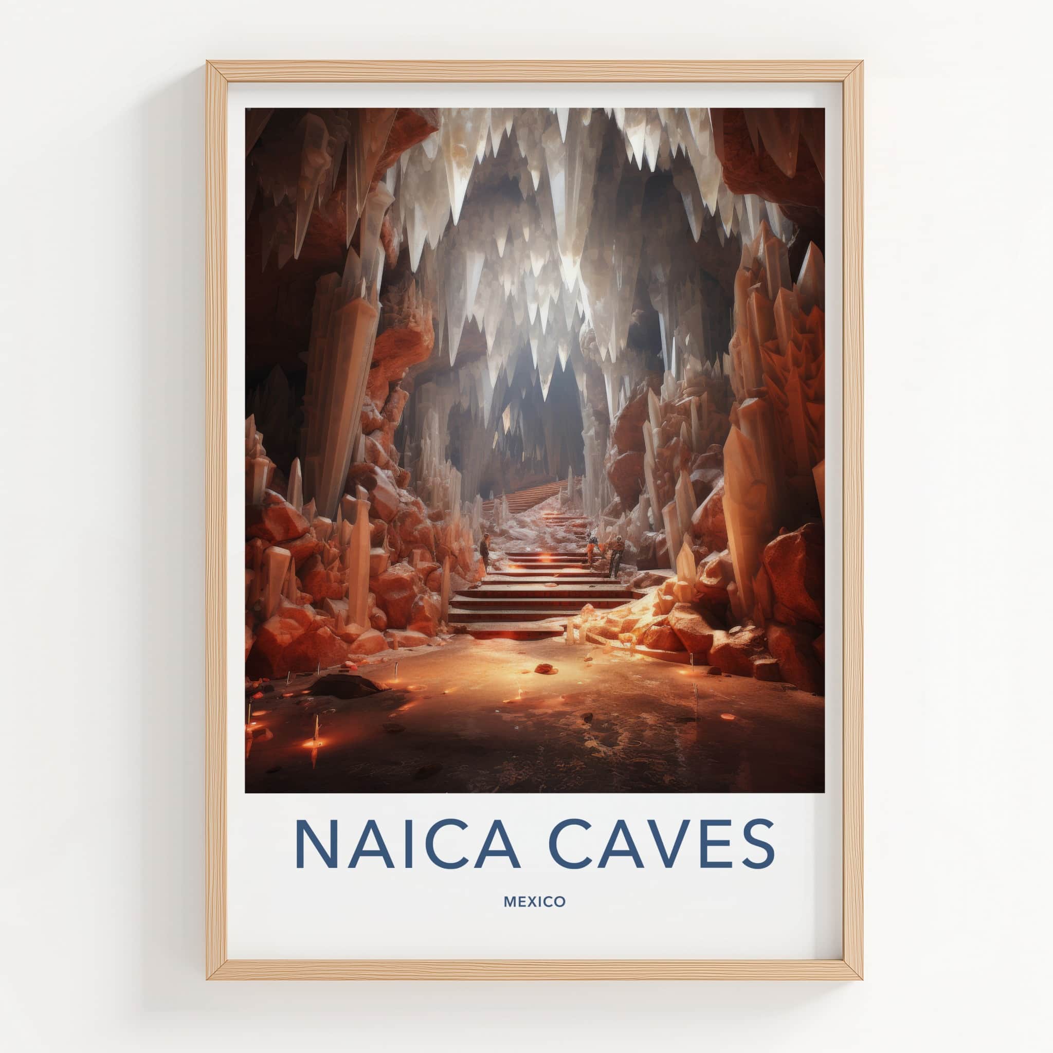 Naica Caves Poster - Mexico Travel Art - Giant Crystal Cavern Home Decor
