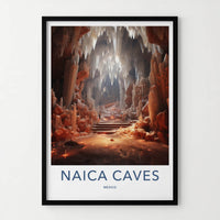 Naica Caves Poster - Mexico Travel Art - Giant Crystal Cavern Home Decor