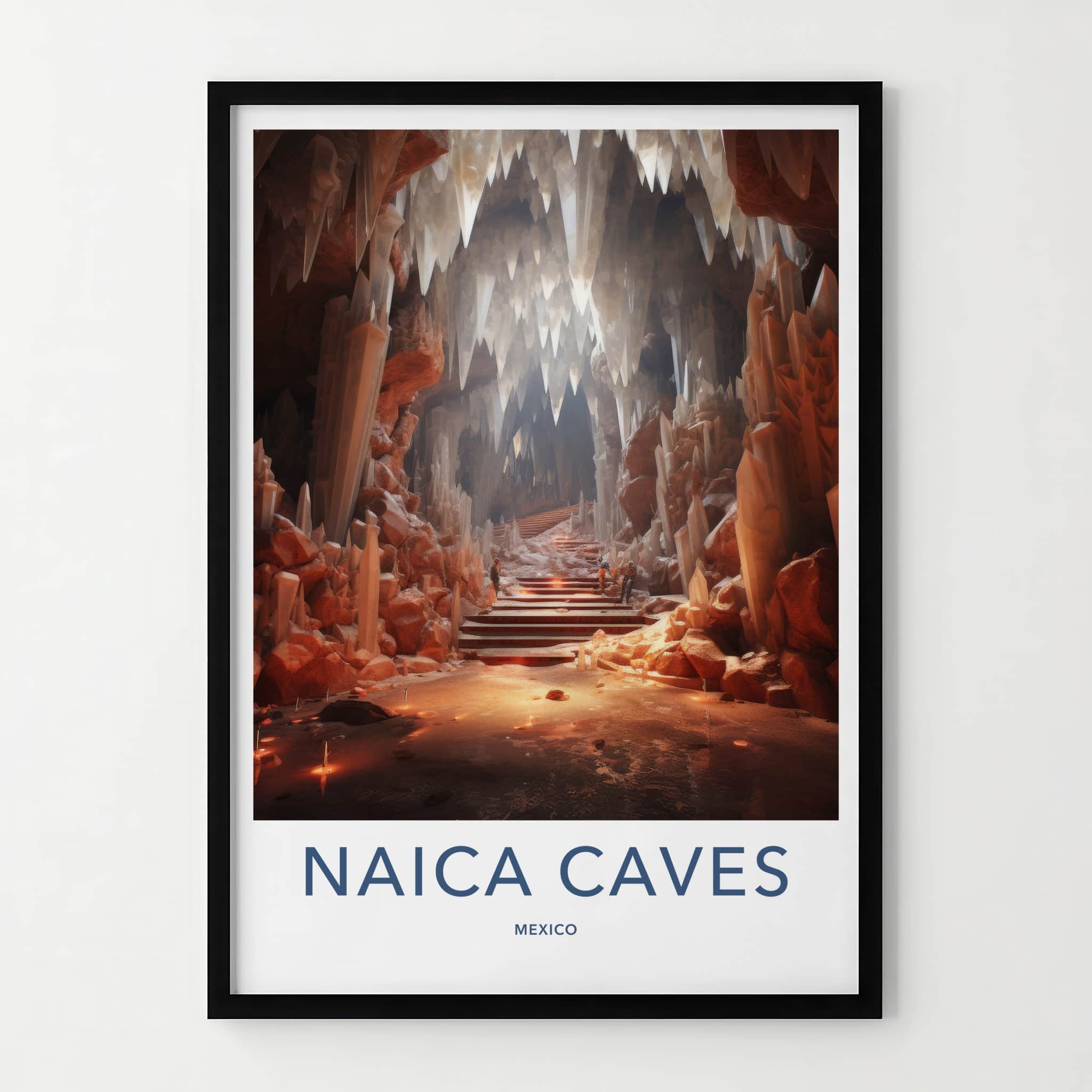 Naica Caves Poster - Mexico Travel Art - Giant Crystal Cavern Home Decor
