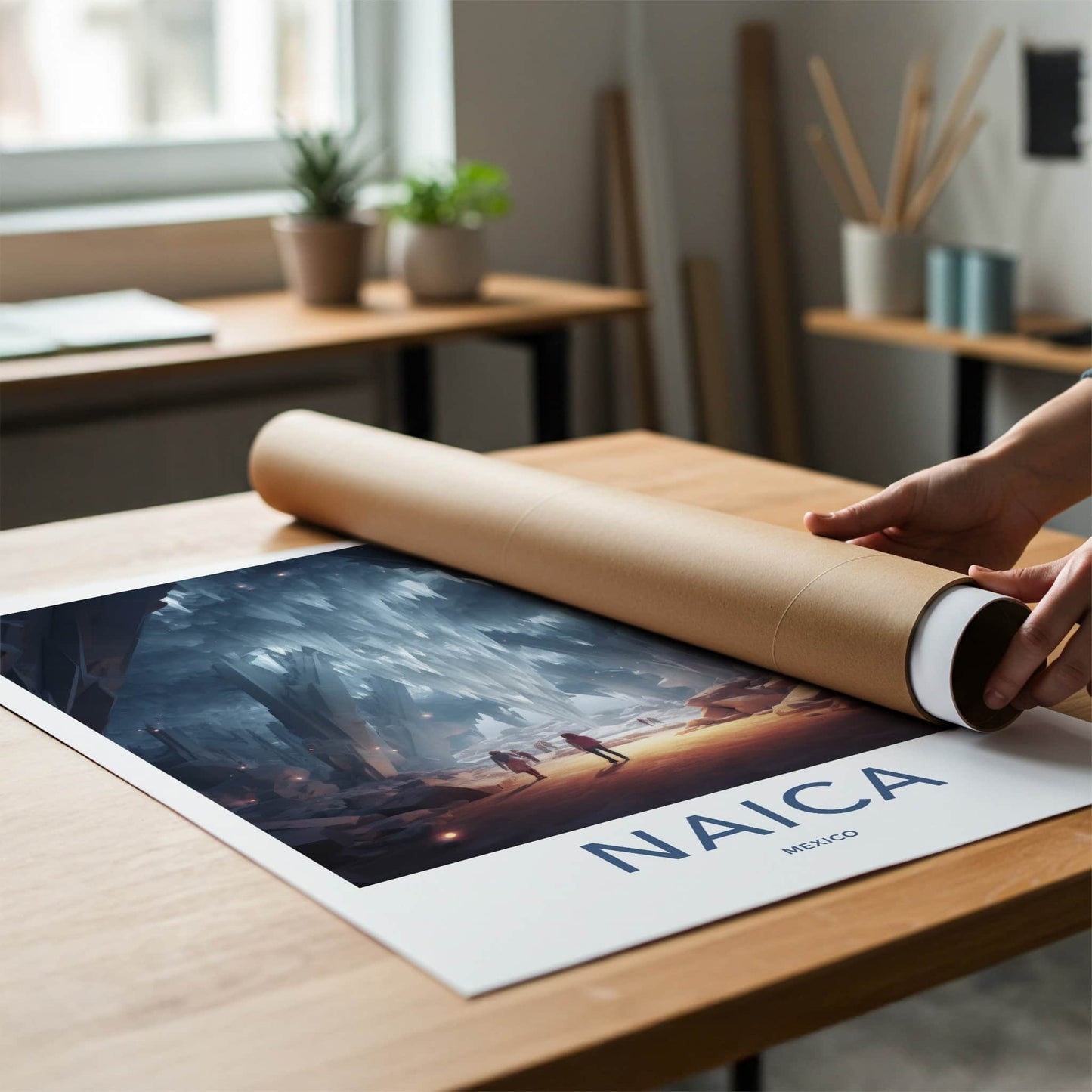 Naica Poster - Mexico Framed Print - Giant Crystal Cave Lounge Decor