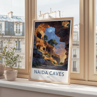 Naida Caves Poster - India Fine Art - Diu Sunlit Rock Caverns Home Art