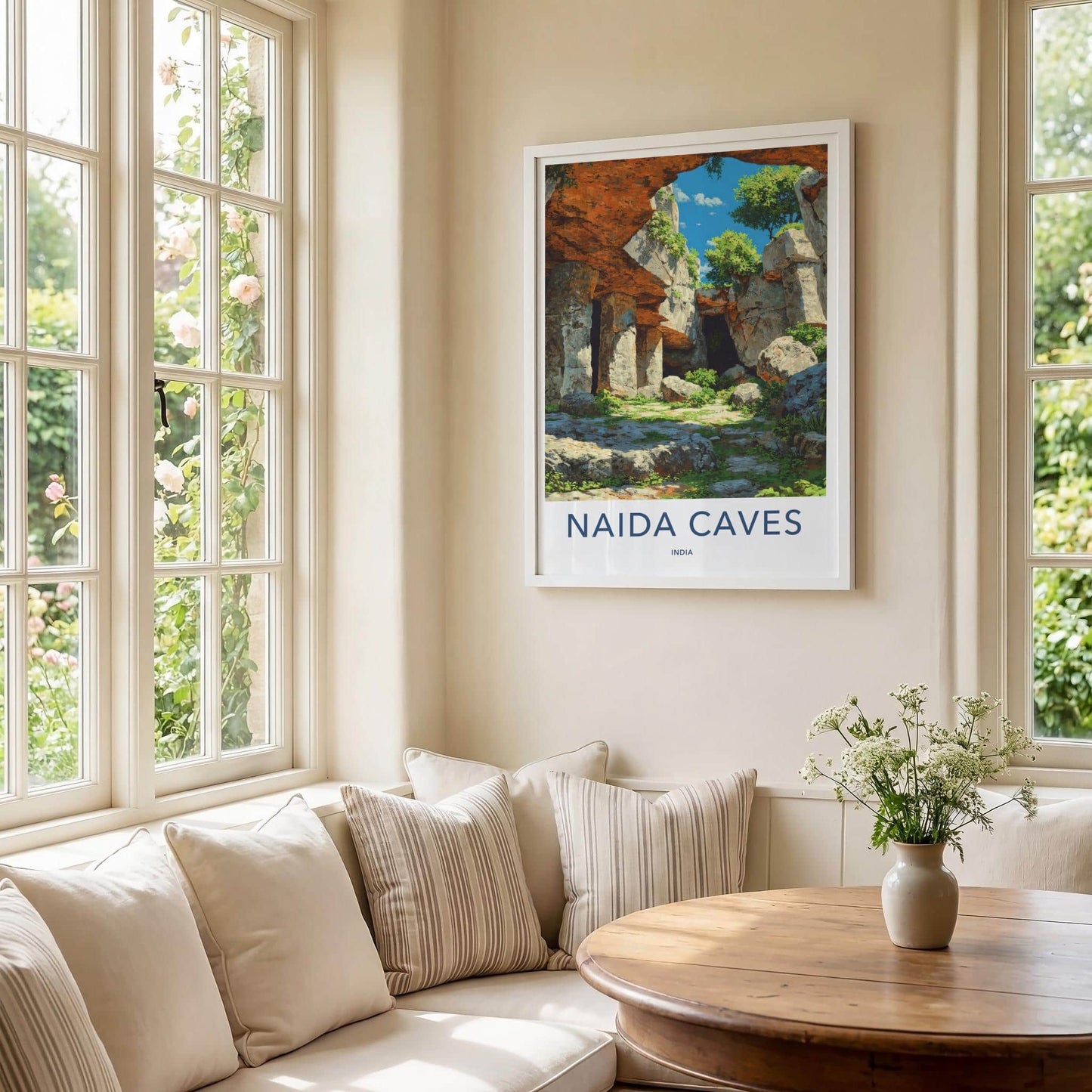 Naida Caves Poster - India Wall Art - Diu Rocky Cave Interior Home Decor