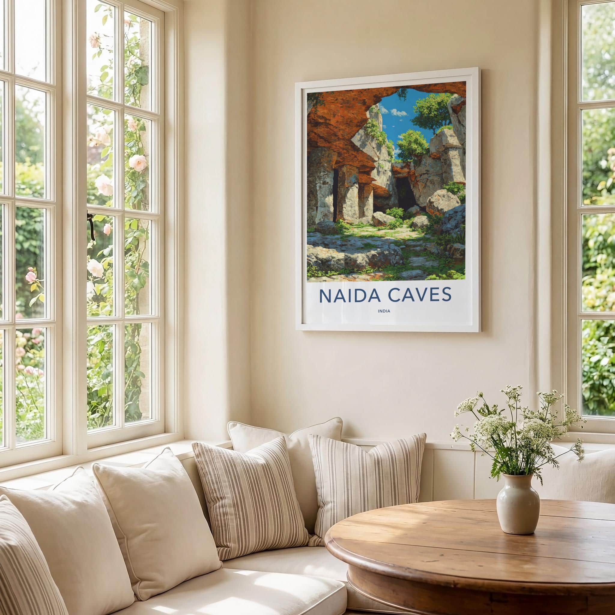 Naida Caves Poster - India Wall Art - Diu Rocky Cave Interior Home Decor