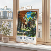 Naida Caves Poster - India Wall Art - Diu Rocky Cave Interior Home Decor