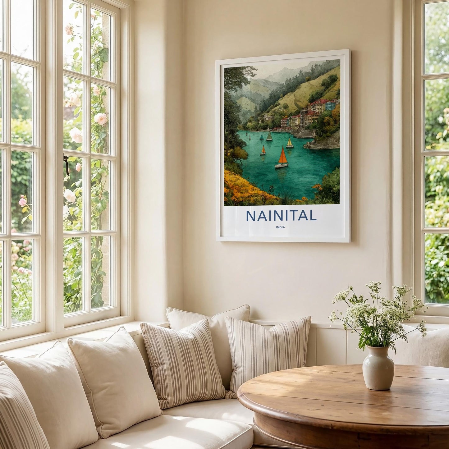 Nainital Poster - India Wall Art - Uttarakhand Mountain Lake Home Decor