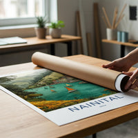 Nainital Poster - India Wall Art - Uttarakhand Mountain Lake Home Decor