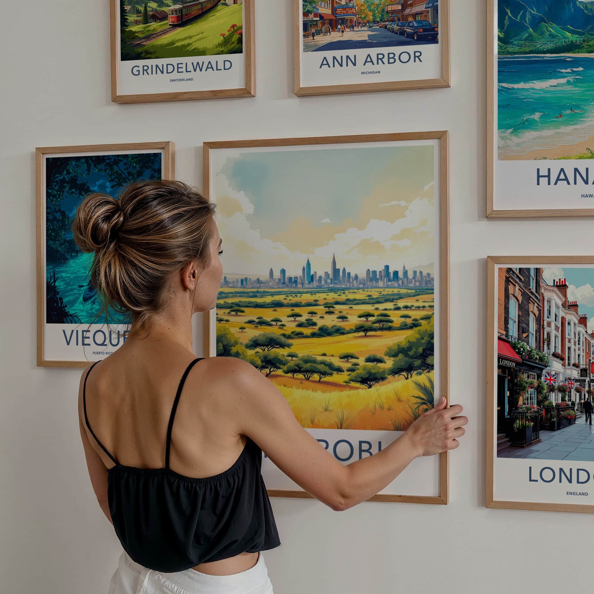 Nairobi Poster - Kenya Framed Art - City Savanna View Lounge Decor