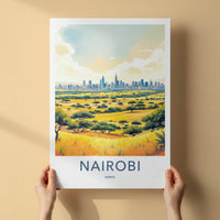 Nairobi Poster - Kenya Framed Art - City Savanna View Lounge Decor