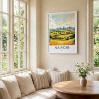 Nairobi Poster - Kenya Framed Art - City Savanna View Lounge Decor