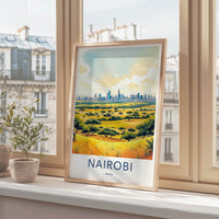 Nairobi Poster - Kenya Framed Art - City Savanna View Lounge Decor