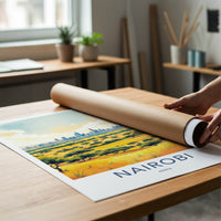 Nairobi Poster - Kenya Framed Art - City Savanna View Lounge Decor