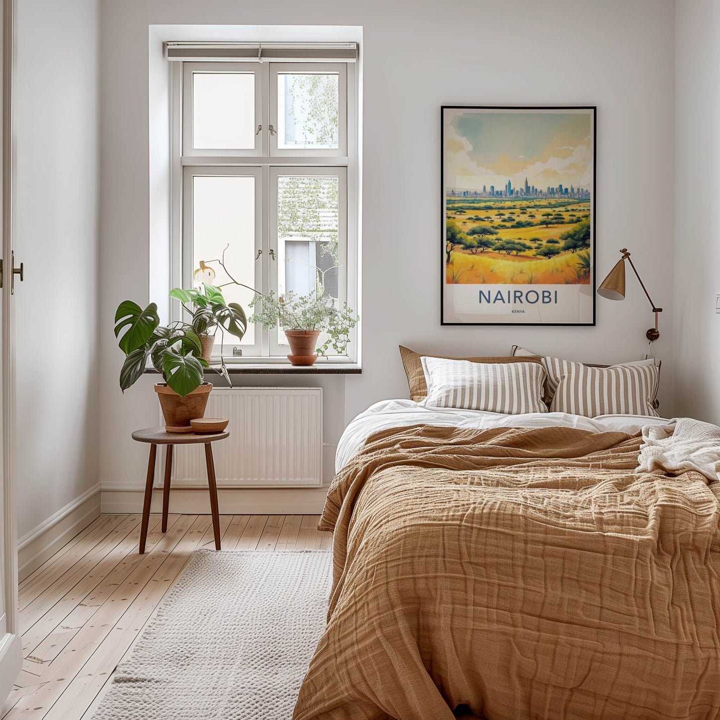 Nairobi Poster - Kenya Framed Art - City Savanna View Lounge Decor