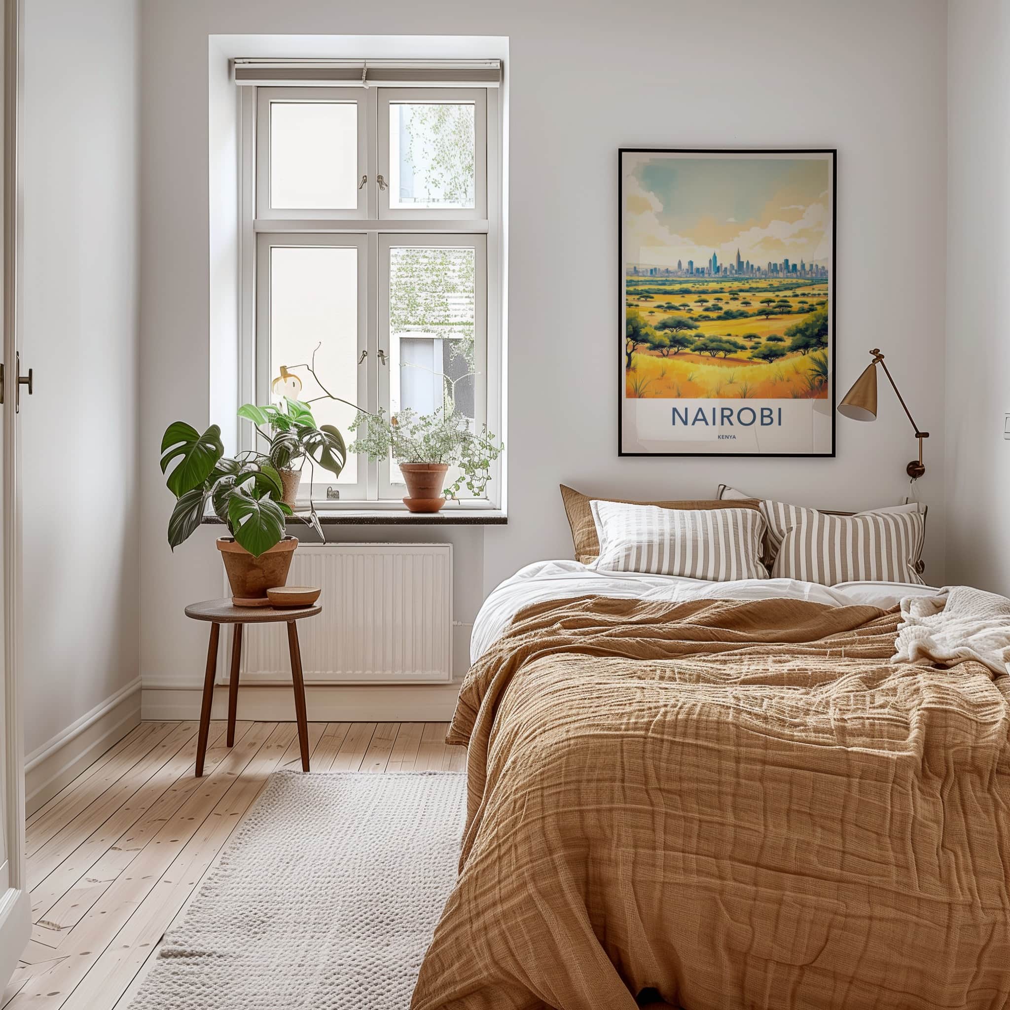 Nairobi Poster - Kenya Framed Art - City Savanna View Lounge Decor