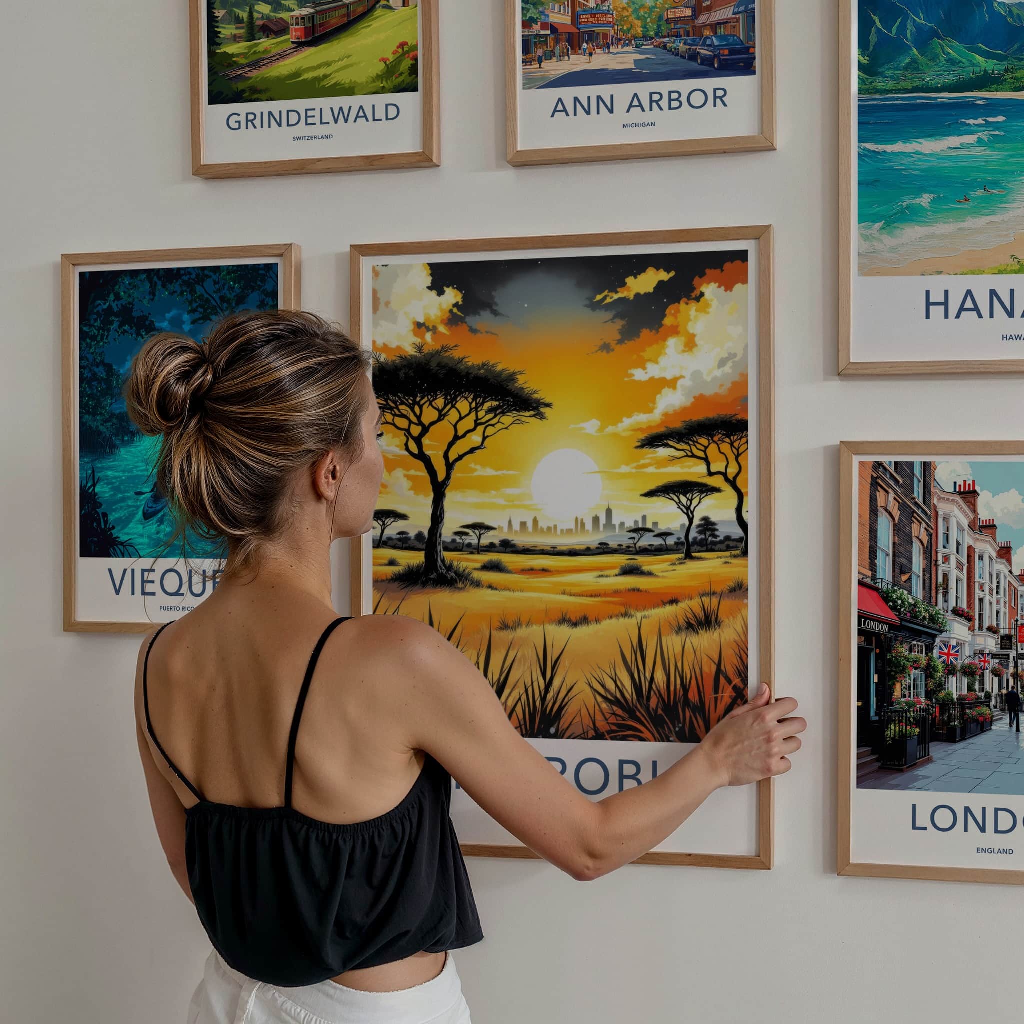 Nairobi Poster - Kenya Travel Art - Vibrant Sunset Horizon Wall Decor