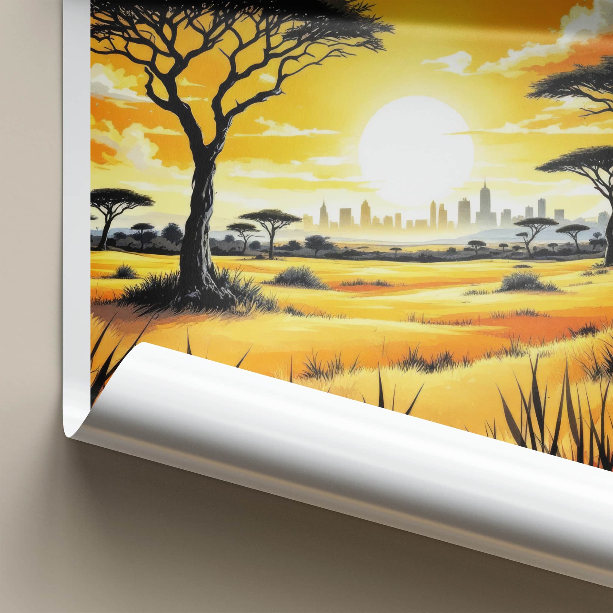 Nairobi Poster - Kenya Travel Art - Vibrant Sunset Horizon Wall Decor
