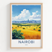 Nairobi Poster - Kenya Wall Art - Golden Savanna Vista Home Decor
