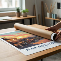 Nakasendo Poster - Japan Travel Art - Sunset Mountain Fuji Home Decor