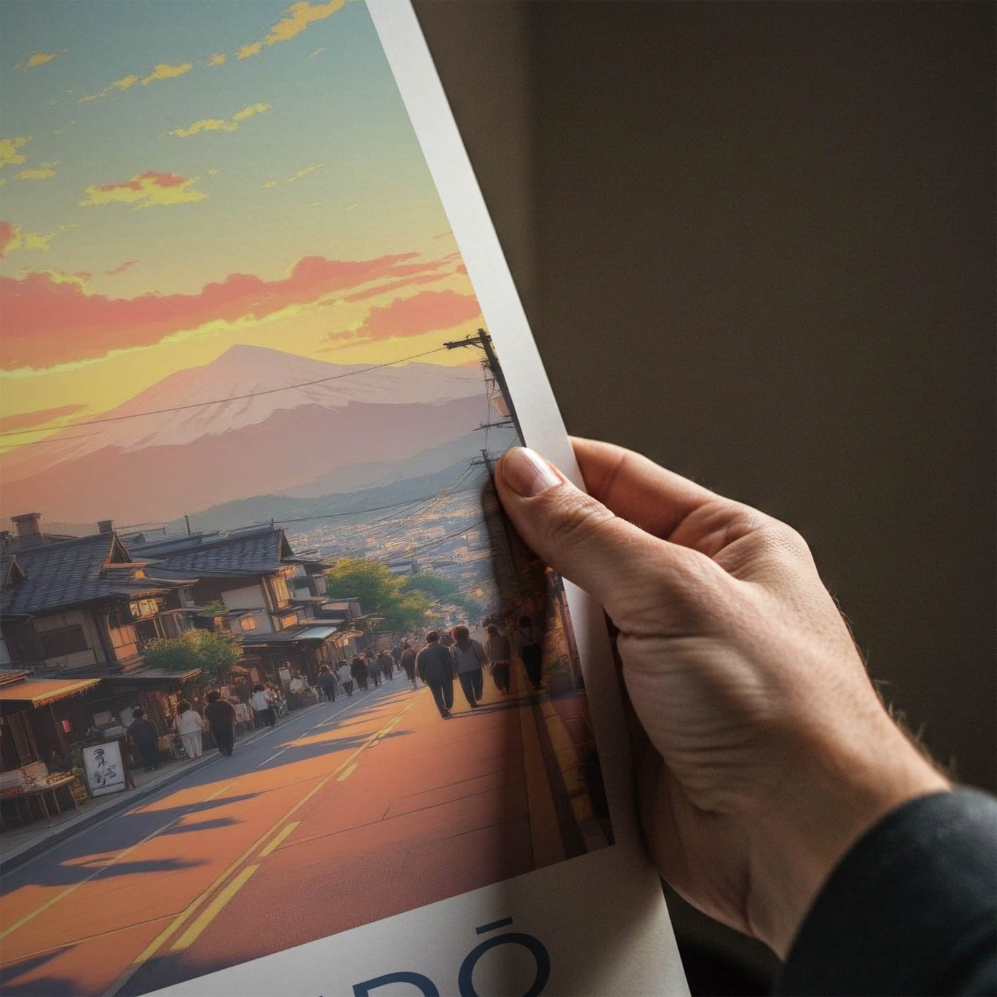 Nakasendo Poster - Japan Travel Art - Sunset Mountain Fuji Home Decor