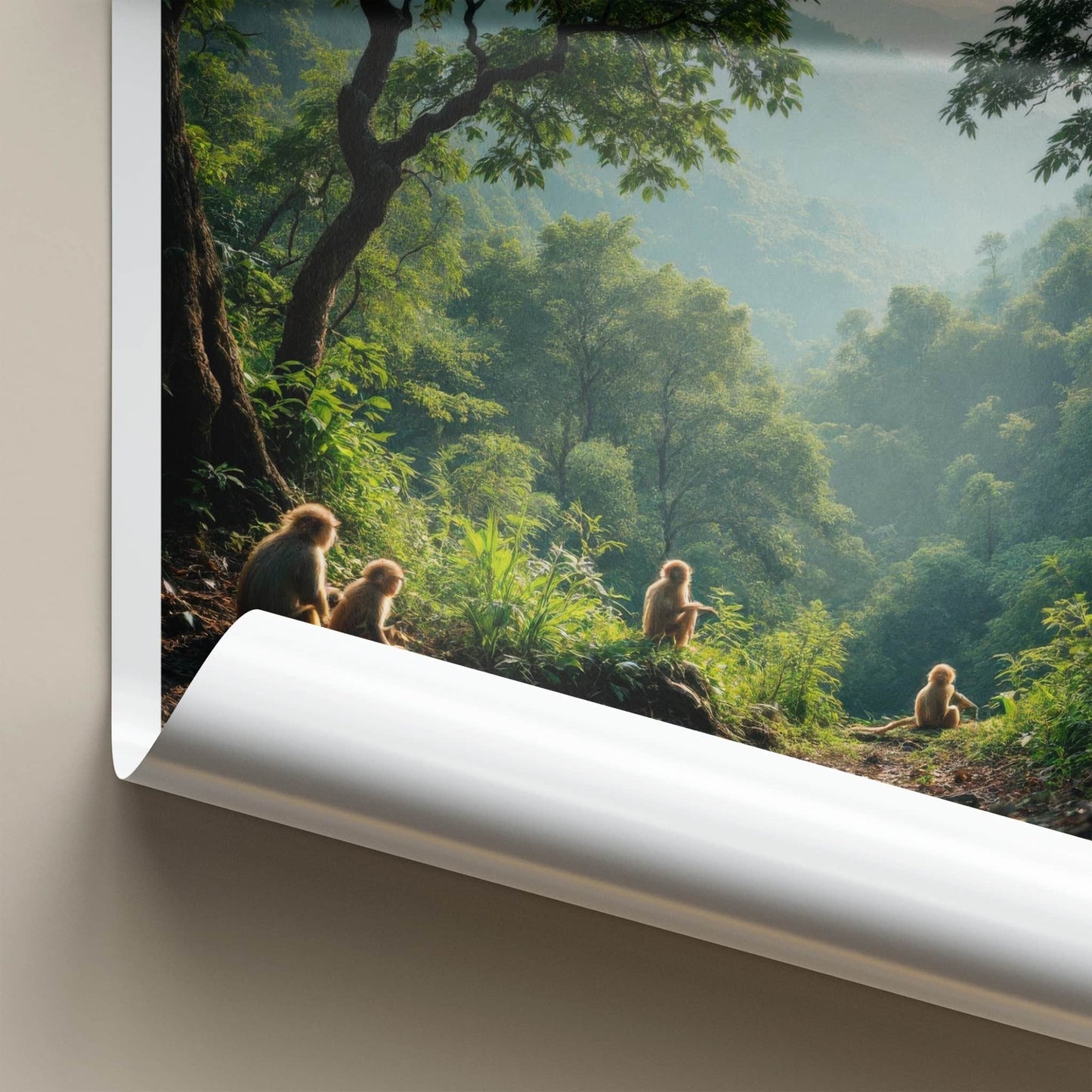 Nam Ha Poster - Laos Framed Print - Misty Jungle Monkeys Gallery Art