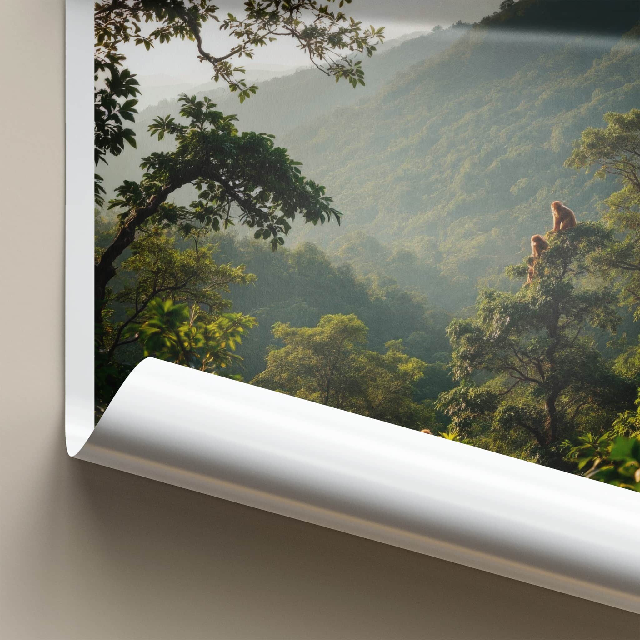 Nam Ha Poster - Laos Travel Art - Monkeys Mountain Haze Home Decor