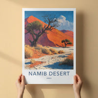 Namib Desert Poster - Africa Travel Print - Red Dune Landscape Home Decor