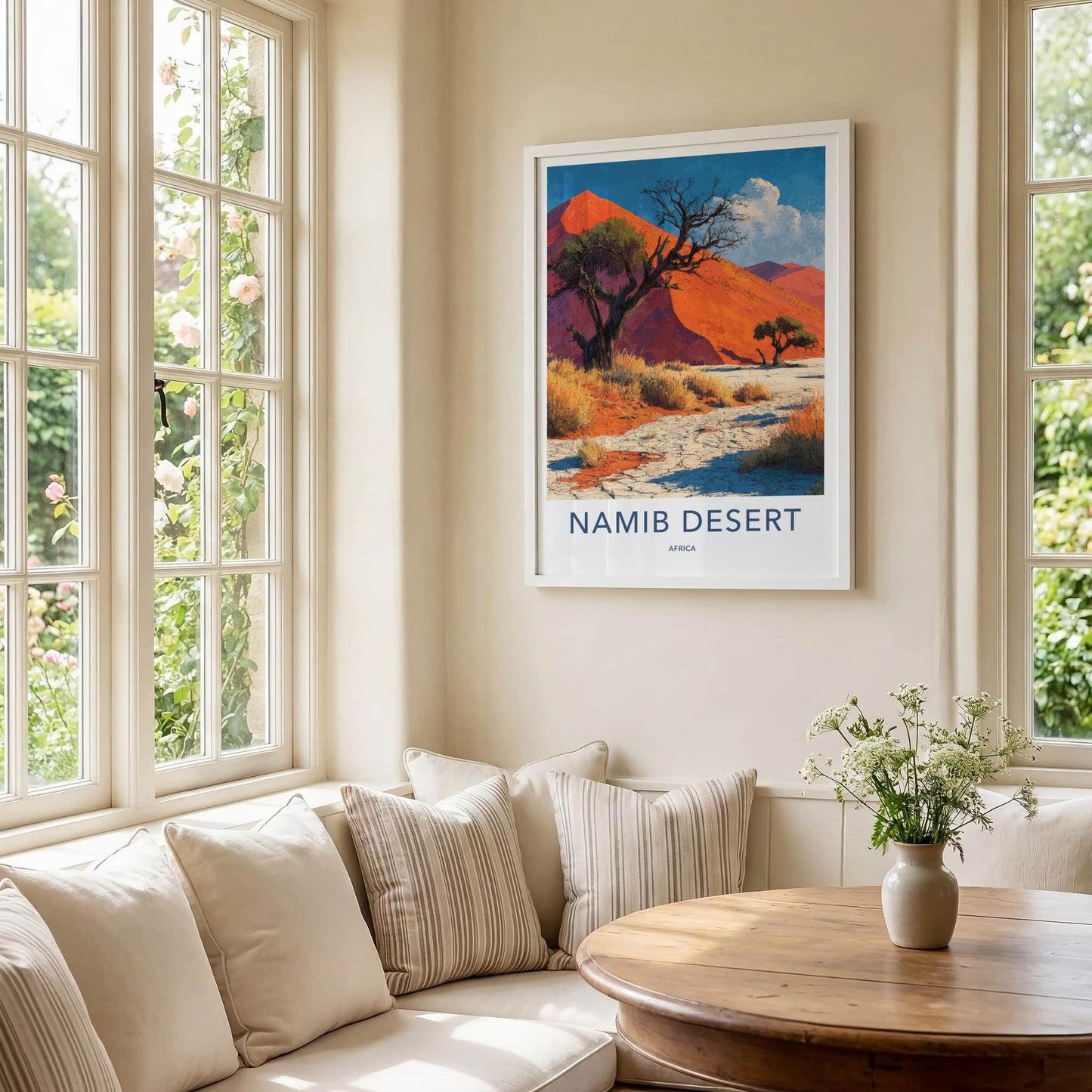 Namib Desert Poster - Africa Travel Print - Red Dune Landscape Home Decor