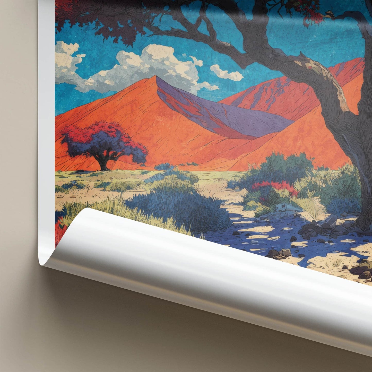 Namibia Poster - Africa Travel Art - Striking Desert Landscape Home Decor