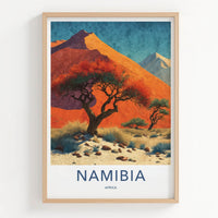 Namibia Poster - Africa Travel Art - Vibrant Desert Scene Home Decor