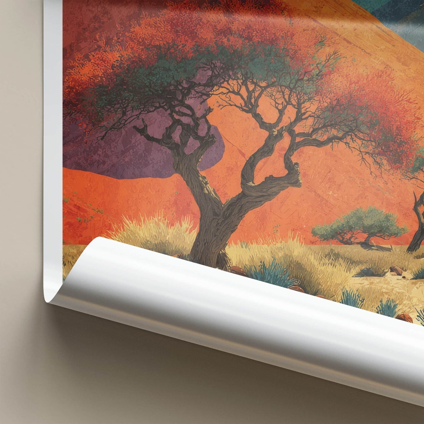 Namibia Poster - Africa Travel Art - Vibrant Desert Scene Home Decor