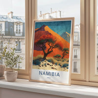 Namibia Poster - Africa Travel Art - Vibrant Desert Scene Home Decor