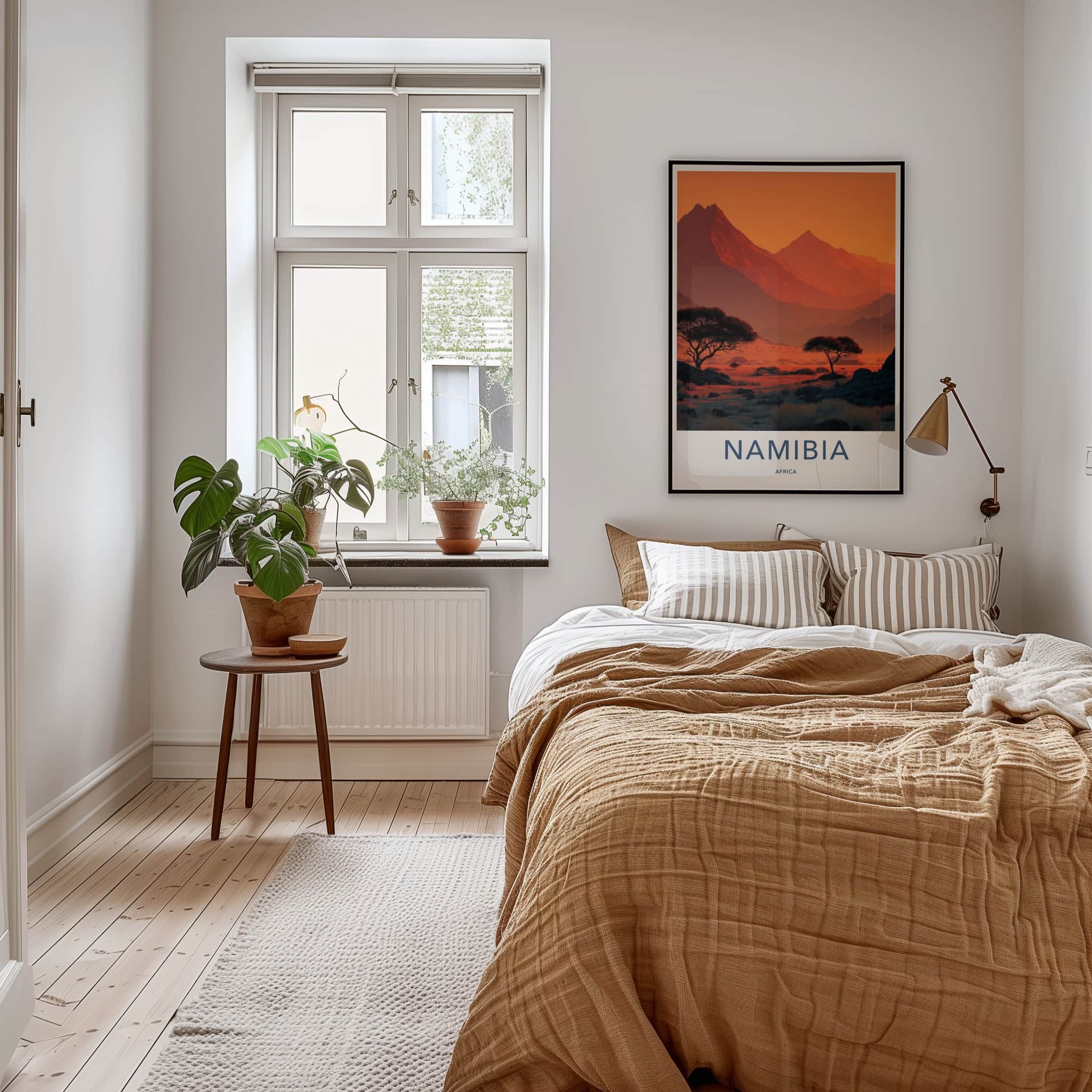 Namibia Poster - Sunset Travel Art - Arid Landscape Sunset Home Decor