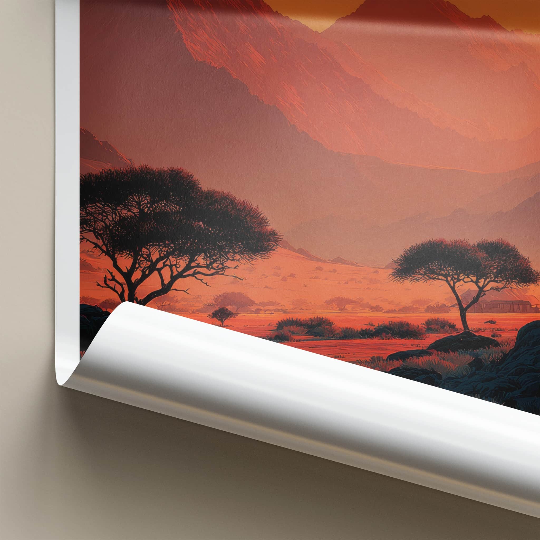 Namibia Poster - Sunset Travel Art - Arid Landscape Sunset Home Decor