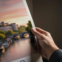 Namur Poster - Belgium Travel Art - Castle River Sunset Home Decor