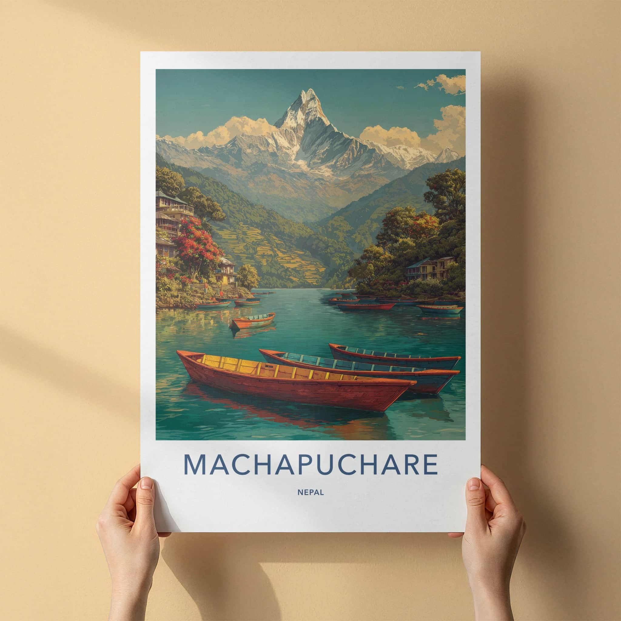Machapuchare Poster - Nepal Travel Print