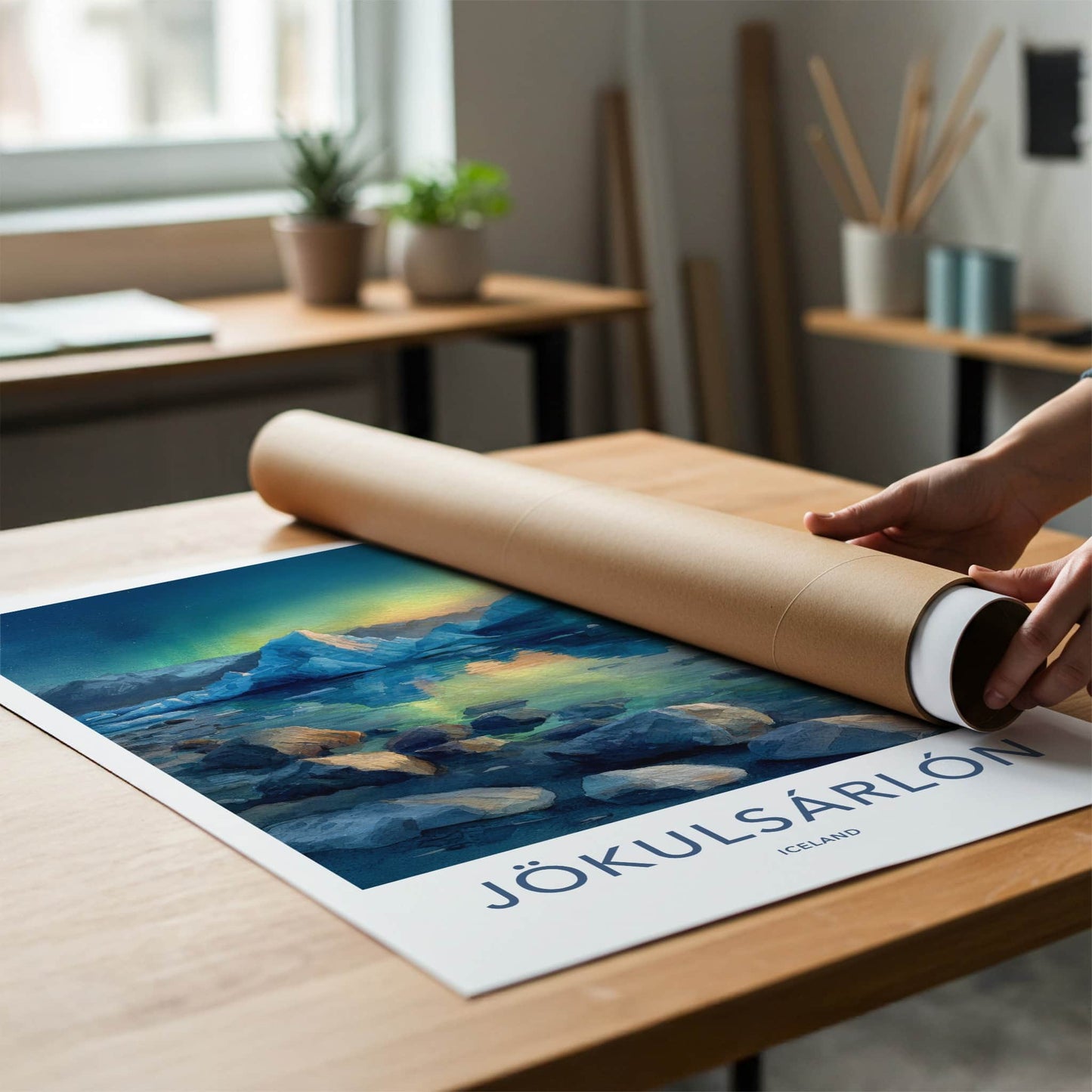 Jokulsarlon Poster - Iceland Travel Art