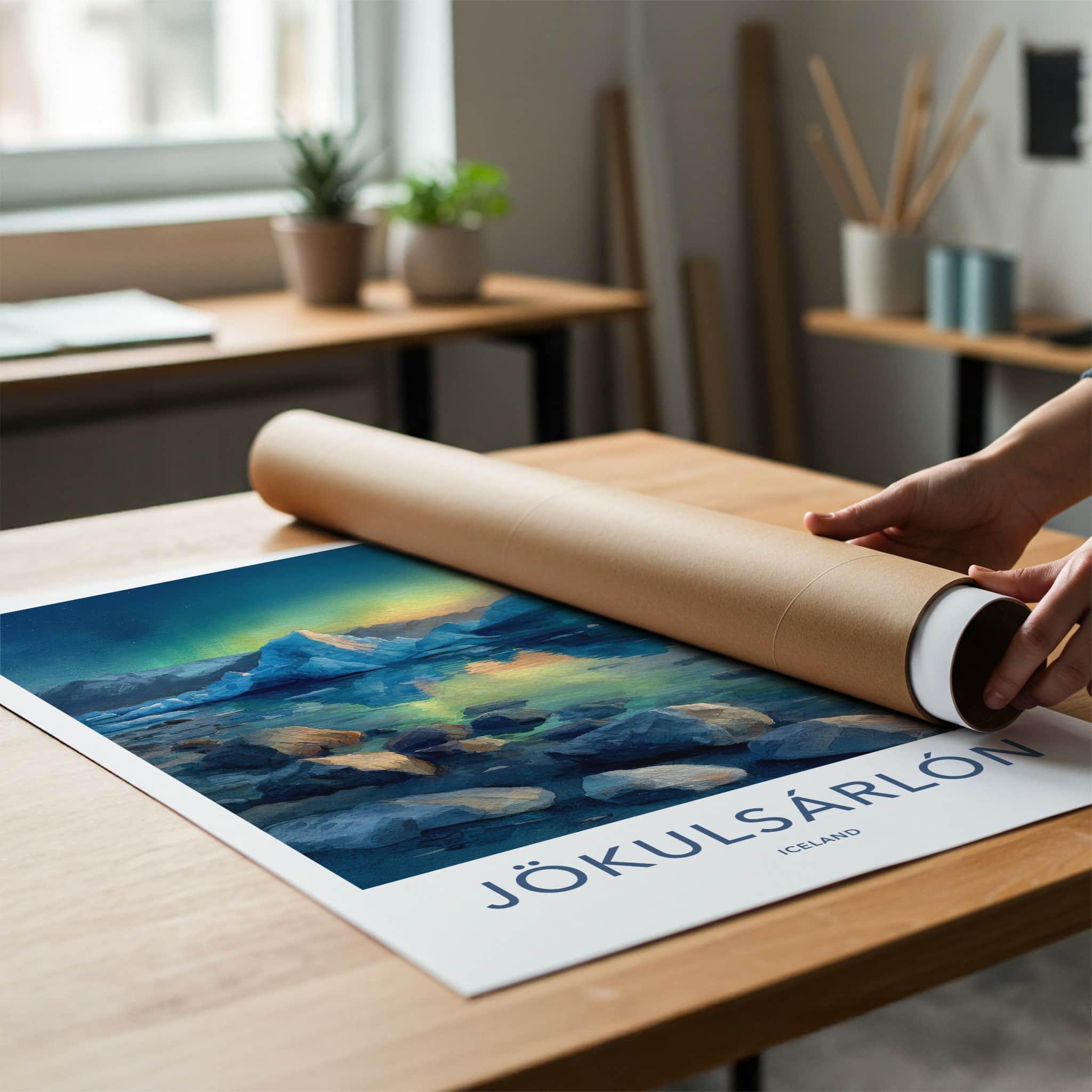 Jokulsarlon Poster - Iceland Travel Art