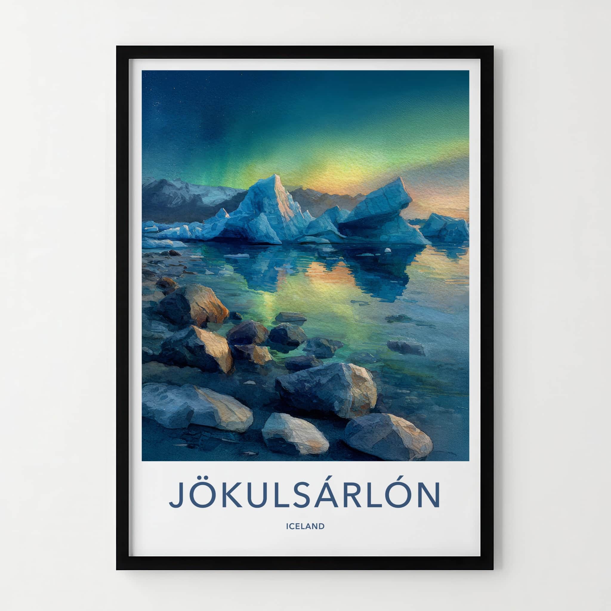 Jokulsarlon Poster - Iceland Travel Art
