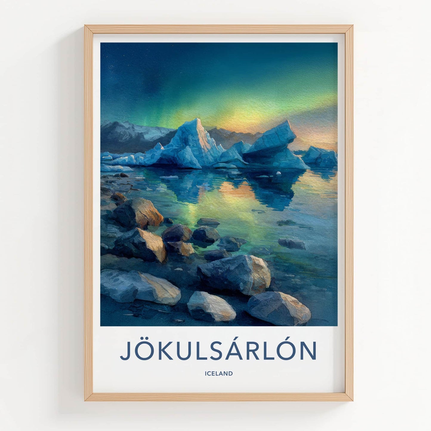 Jokulsarlon Poster - Iceland Travel Art