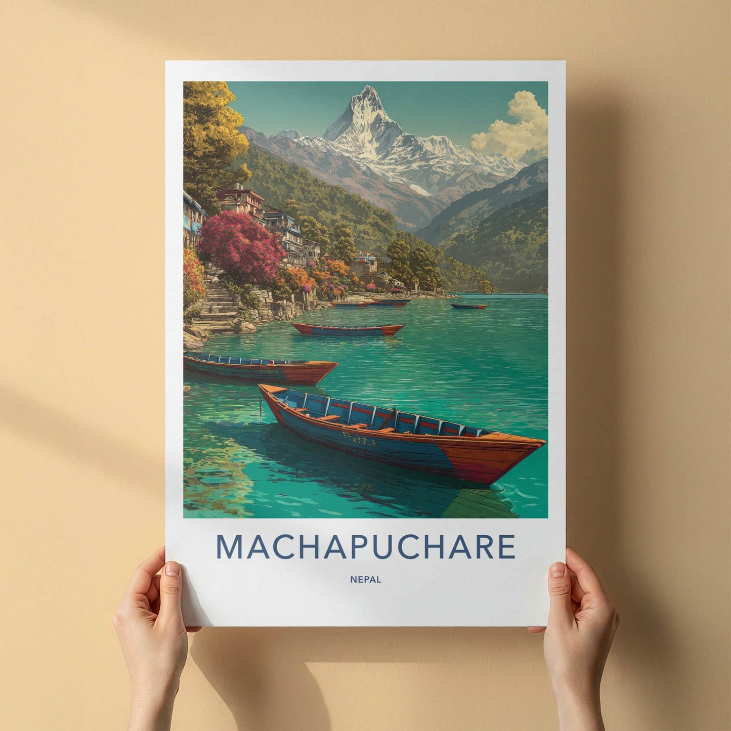 Machapuchare Poster - Nepal Travel Art