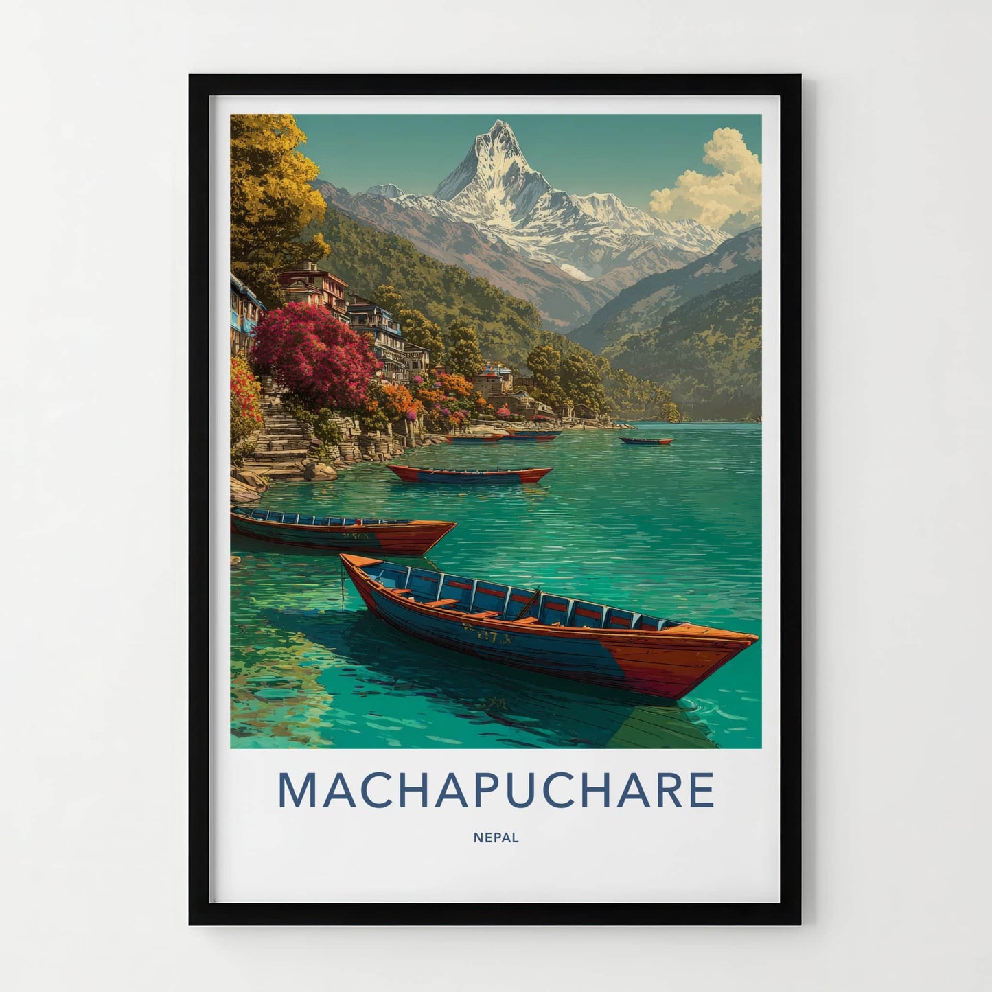Machapuchare Poster - Nepal Travel Art