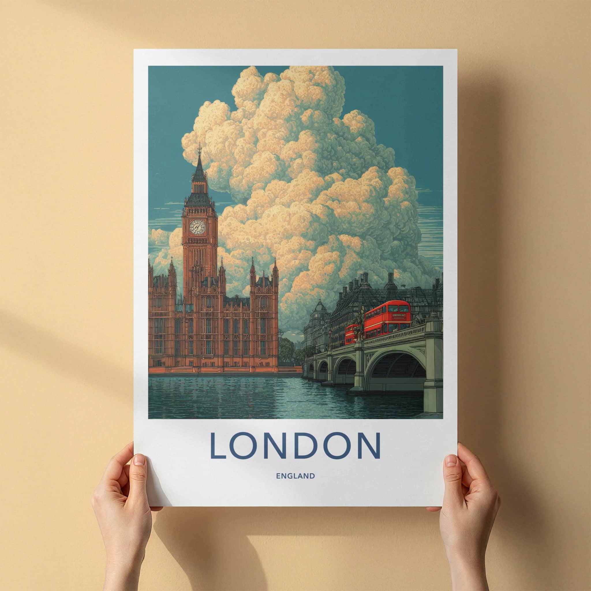Westminster Bridge Poster - United Kingdom Framed Print