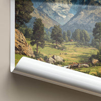 Nanda Devi Poster - India Travel Art - Uttarakhand Green Valley Stream Home Decor