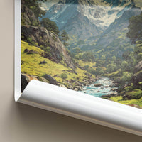 Nanda Devi Poster - India Travel Art - Uttarakhand Mountain River Valley Home Decor