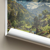 Nanda Devi Poster - India Travel Art - Uttarakhand Mountain River Valley Home Decor