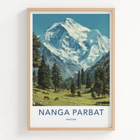 Nanga Parbat Poster - Pakistan Travel Print - Snow Capped Horses Gallery Art