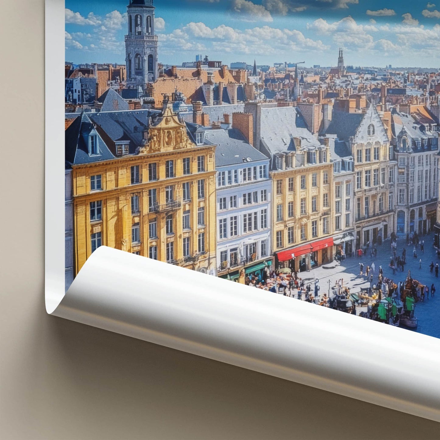 Nantes Poster - France Travel Art - Bustling City Square Wall Decor
