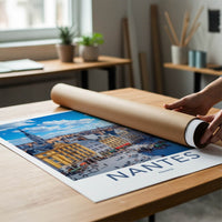 Nantes Poster - France Travel Art - Bustling City Square Wall Decor