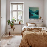 Nappstraumen Poster - Norway Travel Art - Fjord Mountain Water Wall Decor